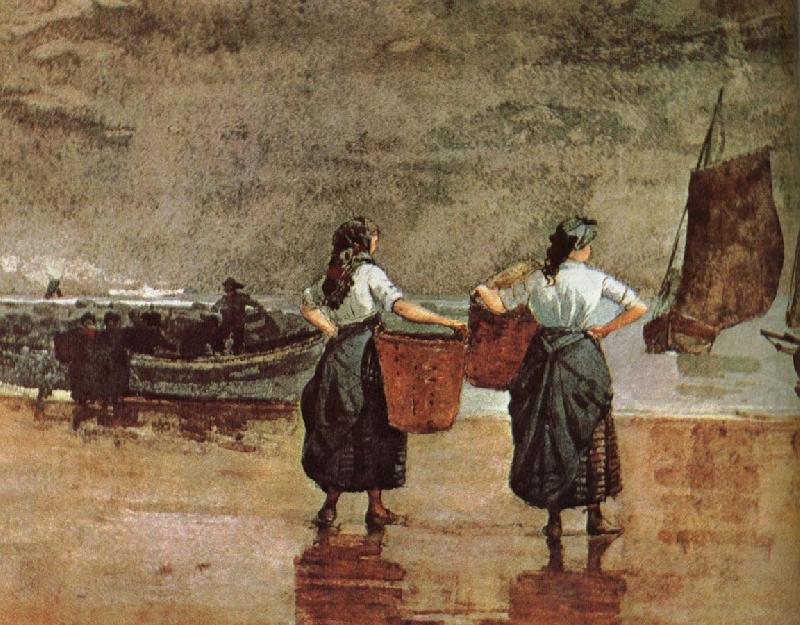 Winslow Homer Beach ee Fisherwoman ee Mother china oil painting image